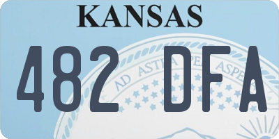 KS license plate 482DFA