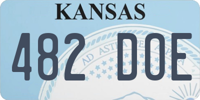 KS license plate 482DOE