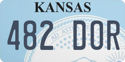 KS license plate 482DOR