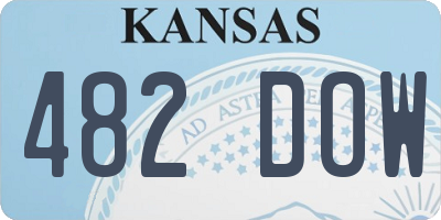 KS license plate 482DOW