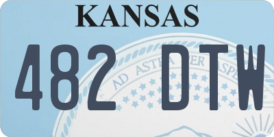 KS license plate 482DTW