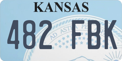 KS license plate 482FBK