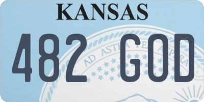KS license plate 482GOD