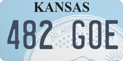 KS license plate 482GOE