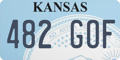 KS license plate 482GOF