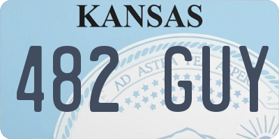 KS license plate 482GUY