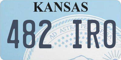 KS license plate 482IRO