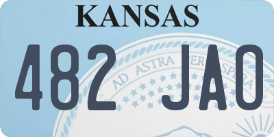 KS license plate 482JAO