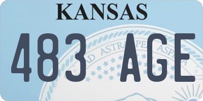 KS license plate 483AGE