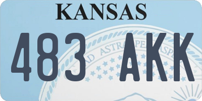 KS license plate 483AKK