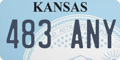 KS license plate 483ANY