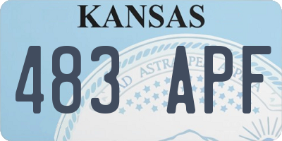 KS license plate 483APF