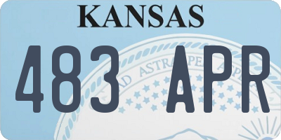 KS license plate 483APR