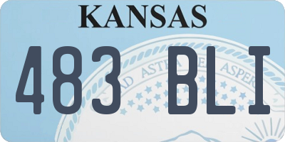KS license plate 483BLI