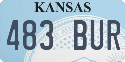 KS license plate 483BUR