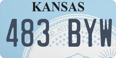 KS license plate 483BYW