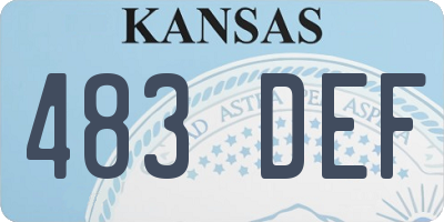KS license plate 483DEF