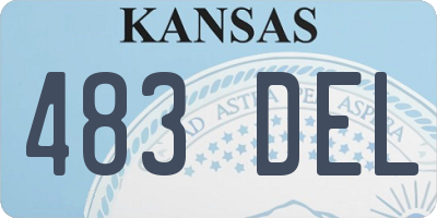 KS license plate 483DEL