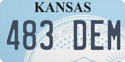 KS license plate 483DEM