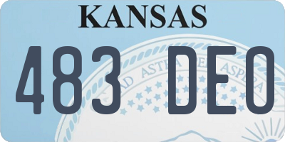KS license plate 483DEO