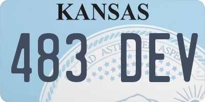 KS license plate 483DEV