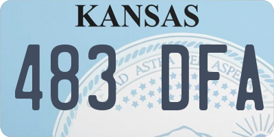 KS license plate 483DFA