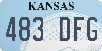KS license plate 483DFG