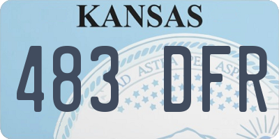 KS license plate 483DFR