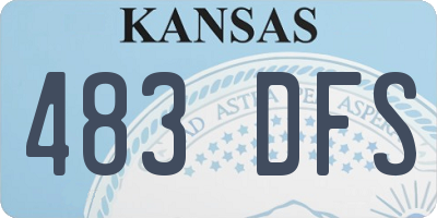 KS license plate 483DFS