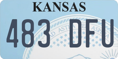 KS license plate 483DFU