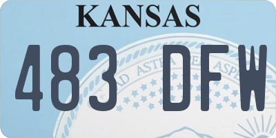 KS license plate 483DFW