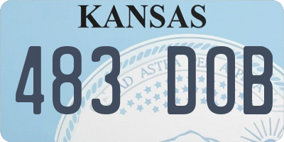 KS license plate 483DOB
