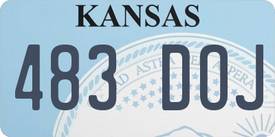 KS license plate 483DOJ