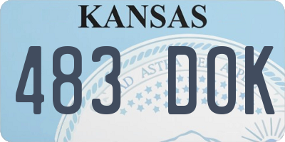 KS license plate 483DOK