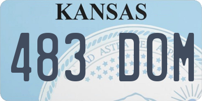 KS license plate 483DOM