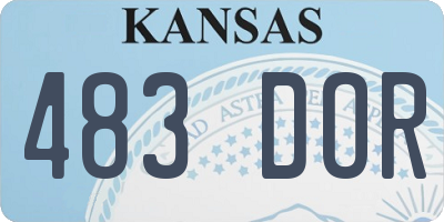 KS license plate 483DOR