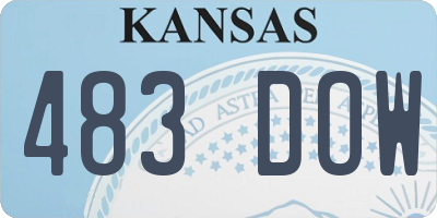 KS license plate 483DOW