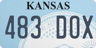 KS license plate 483DOX