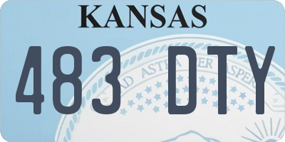 KS license plate 483DTY