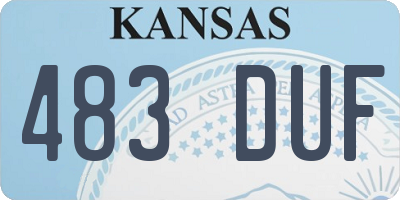 KS license plate 483DUF