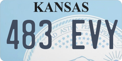KS license plate 483EVY
