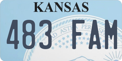 KS license plate 483FAM