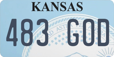 KS license plate 483GOD