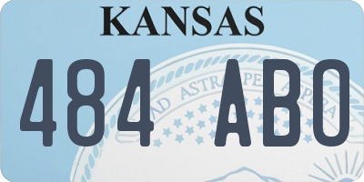 KS license plate 484ABO