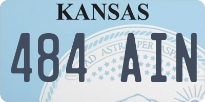 KS license plate 484AIN