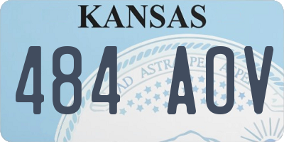 KS license plate 484AOV