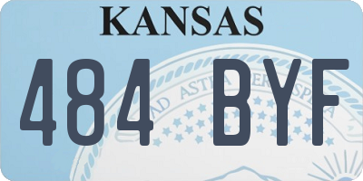 KS license plate 484BYF