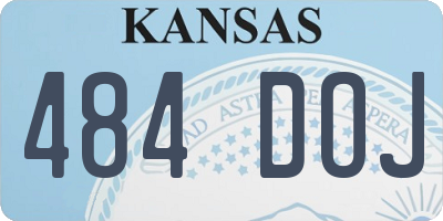 KS license plate 484DOJ
