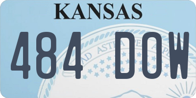 KS license plate 484DOW