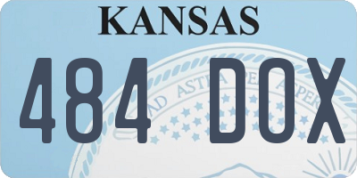 KS license plate 484DOX